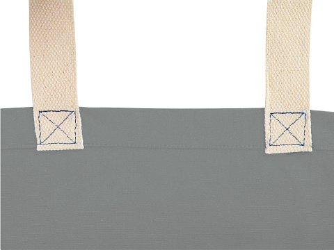 Сумка Donny из хлопка с донной складкой и парусиновыми ручками, серый - рис 4.