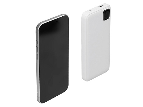 Внешний аккумулятор со встроенными кабелями Фрэйм, 10000мач, белый - рис 2.