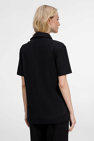 Рубашка поло унисекс Senti, черная - рис 10.