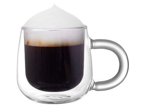 Кружка с двойными стенками с широкой ручкой и градиентным покрытием Fog, черный - рис 5.