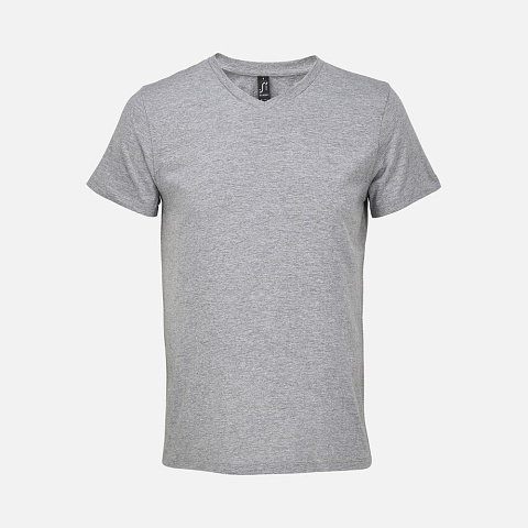 Футболка унисекс Regent с V-образным вырезом, серый меланж - рис 2.
