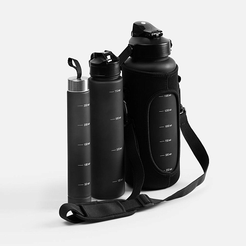 Набор спортивных бутылок Aquapack, черный - рис 2.