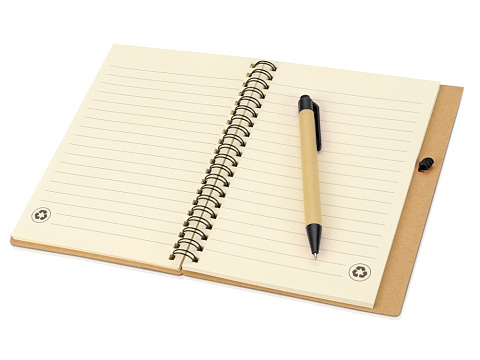 Блокнот Helly с ручкой, черный (Р) - рис 3.