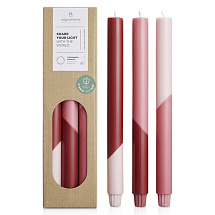 Originalhome Eden диагональные свечи - набор из 3 штук - Красный