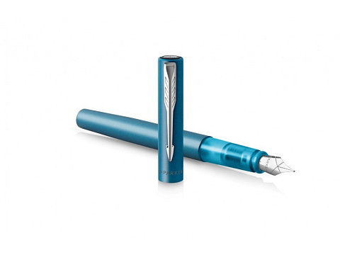 Перьевая ручка Parker Vector XL Teal CT, цвет чернил blue, перо: F, в подарочной упаковке. - рис 3.