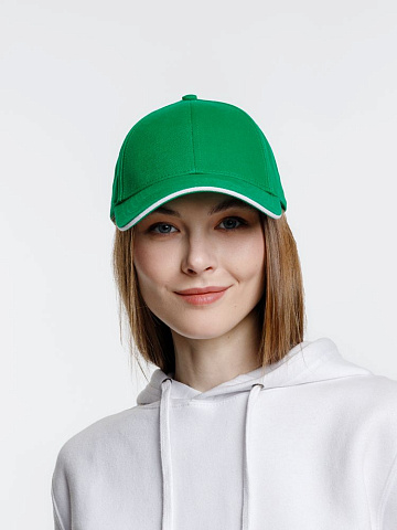 Бейсболка Spiker, зеленая с белым - рис 6.