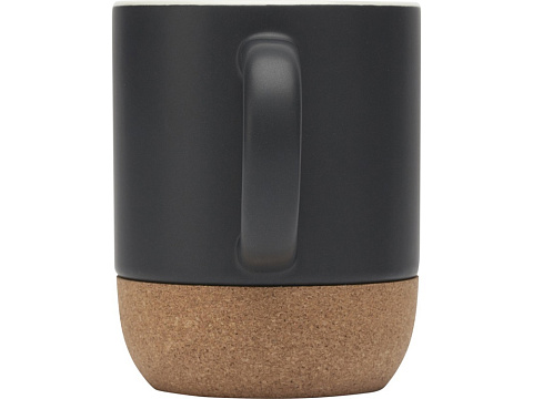 Billie керамическая кружка объемом 300 мл с пробковыми деталями и матовой отделкой, сплошной черный - рис 3.