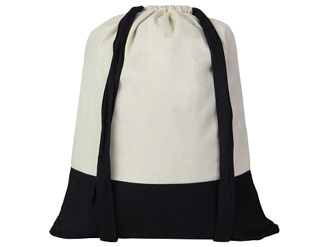 Рюкзак-мешок Cotton из хлопка 170 г, натуральный/черный - рис 2.