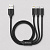 Дата-кабель 3 в 1: micro USB, USB-C, Ligthning, алюминий, 1.2м, черный, Deppa - миниатюра
