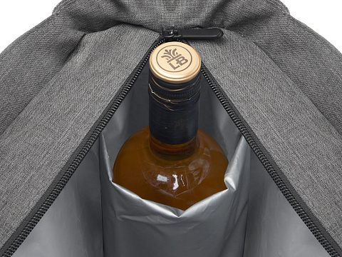 Сумка-холодильник Fabrizio со штопором, серый/черный - рис 11.