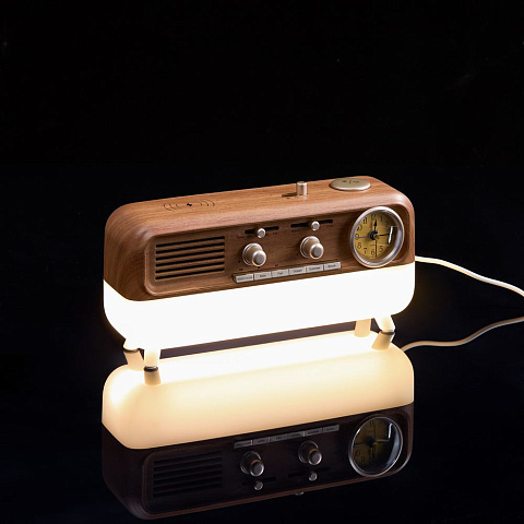 Bluetooth-колонка с беспроводной зарядкой, часами и подсветкой Multiverse, ver.2 - рис 10.