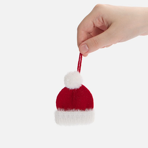 Подвеска на елку «Вьюшка», шапочка, красная - рис 3.