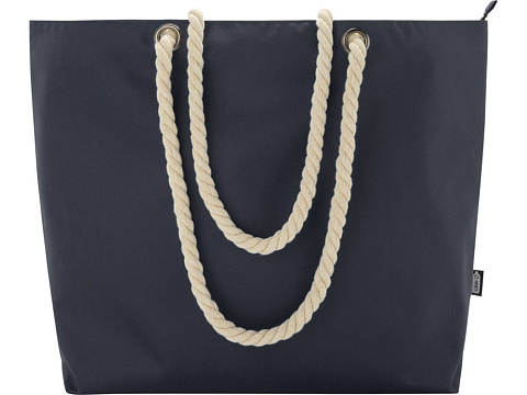 Panama пляжная эко-сумка-холодильник из переработанного материала, с ручками-шнурками 23L, синий navy - рис 2.