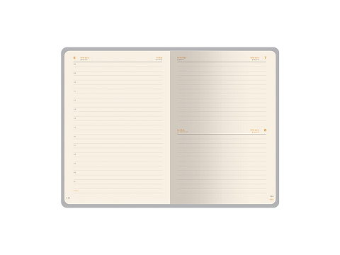 Ежедневник А5 датированный Boston 2026, серый с салатовым обрезом - рис 11.