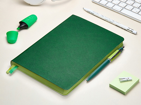 Ежедневник А5 датированный Boston 2026, зеленый с салатовым обрезом - рис 12.