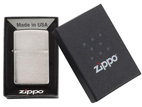 Зажигалка ZIPPO Classic с покрытием Brushed Chrome, латунь/сталь, серебристая, матовая, 38x13x57 мм - рис 4.