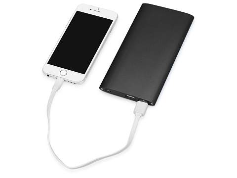 Портативное зарядное устройство "Джет" с 2-мя USB-портами, 8000 mAh, черный - рис 2.