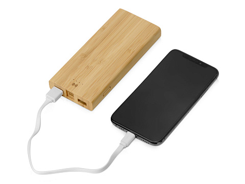 Внешний беспроводной аккумулятор из бамбука "Bamboo Air", 10000 mAh - рис 2.