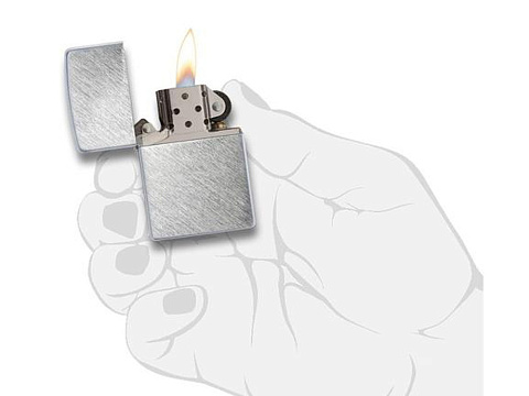 Зажигалка ZIPPO с покрытием Herringbone Sweep, латунь/сталь, серебристая, матовая, 38x13x57 мм - рис 4.