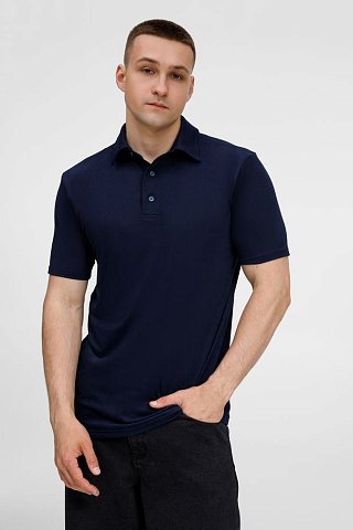 Рубашка поло унисекс Senti, темно-синяя - рис 5.