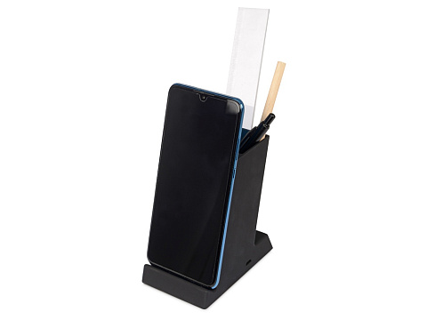 Беспроводная зарядка-подставка с подсветкой Glow box, черный (Р) - рис 3.