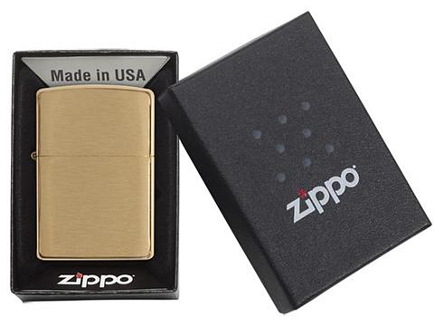 Зажигалка ZIPPO с покрытием Brushed Brass, латунь/сталь, золотистая, матовая, 38x13x57 мм - рис 4.