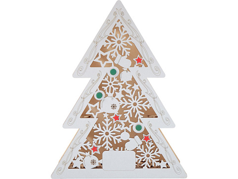 Шкатулка из фанеры в виде елки Firytale , серебристая - рис 5.