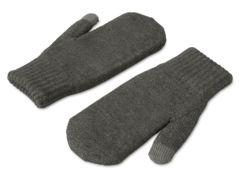 Подарочный набор с варежками, шарфом и термосом, серый - рис 9.