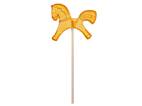 Леденец Лошадка, желтый со вкусом апельсина, 21 гр.