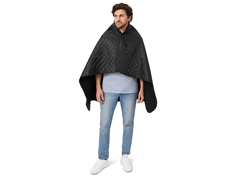 Пончо Cappy с капюшоном на липучке в мешке, черный - рис 3.