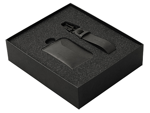 Подарочный набор Long River: картхолдер, ремешок для ключей, черная коробка - рис 2.