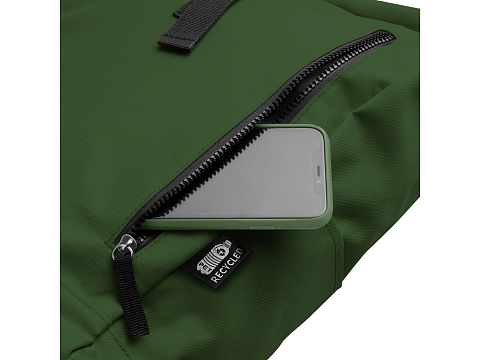 Рюкзак из RPET полиэстера DRONTE, темно-зеленый - рис 3.