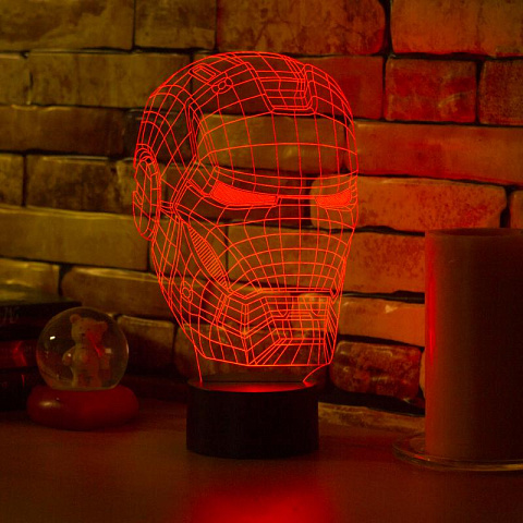 3D лампа Шлем железного человека - рис 6.