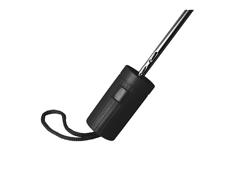 Зонт складной Tulsa, полуавтоматический, 2 сложения, с чехлом, черный - рис 6.