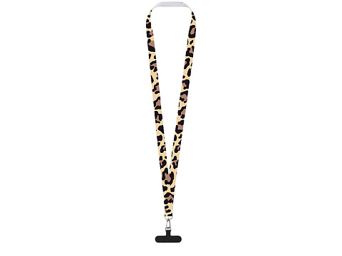 Ланъярд 2 см под сублимацию с трендовым карабином и узким держателем для телефона из ПЭ, серебристый - рис 2.