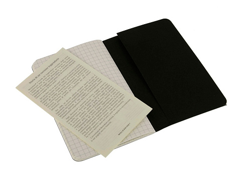 Записная книжка Moleskine Cahier (в клетку, 3 шт.), Pocket (9х14см), черный - рис 3.