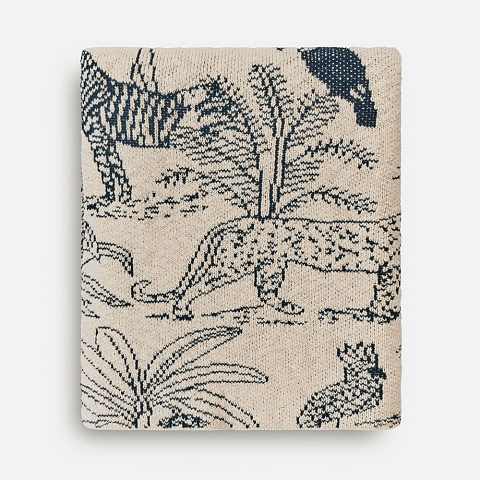 Плед Savanna, белый с синим - рис 2.