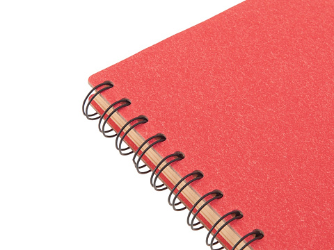 Блокнот на спирали в картонной обложке с переработанной бумагой Mania, красный - рис 4.