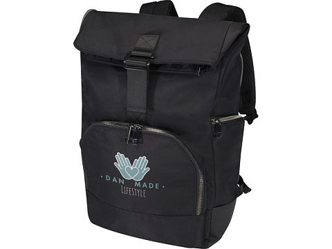 Рюкзак Rhine 15 GRS со сворачивающимся верхом на 18 л из материала, переработанного по стандарту GRS, сплошной черный - рис 7.