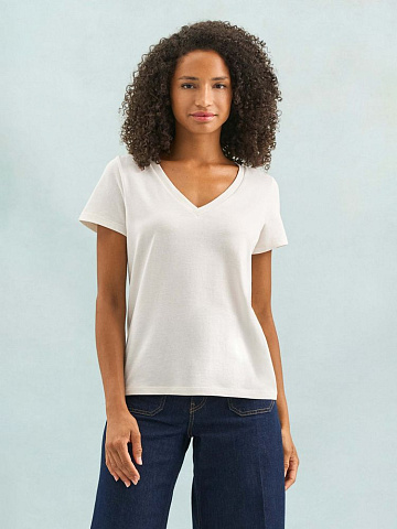 Футболка женская Regent Women с V-образным вырезом, черная - рис 5.