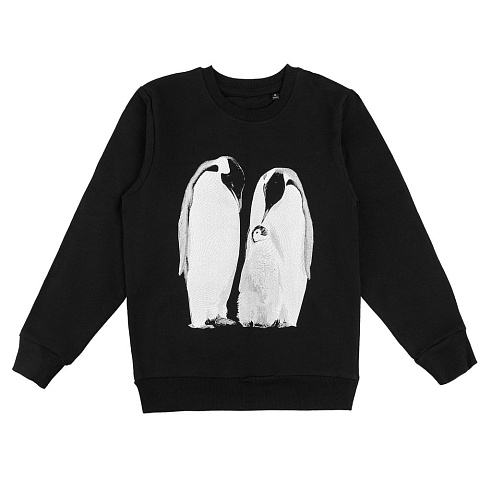 Свитшот детский Like a Penguin, черный - рис 3.