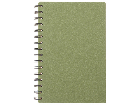 Блокнот на спирали в картонной обложке с переработанной бумагой Mania, зеленый - рис 2.
