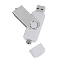 USB/micro USB-флешка 2.0 на 16 Гб «Квебек OTG», белый