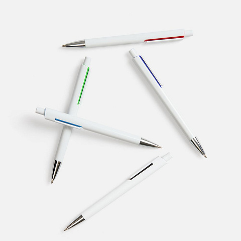 Ручка шариковая Dominanta, белая с темно-синим - рис 6.