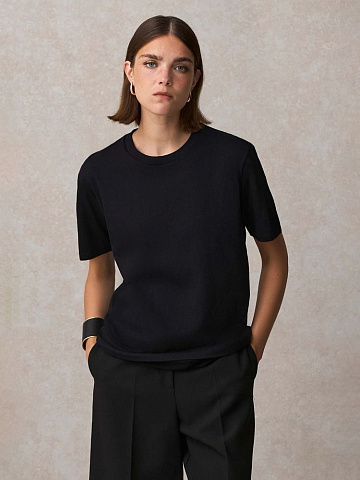 Футболка унисекс Lyam, темно-синяя - рис 5.