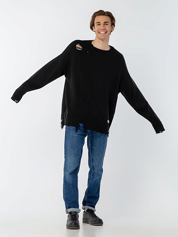 Джемпер оверсайз унисекс Grunge, черный - рис 9.