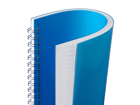 Блокнот на пружине в пластиковой обложке А5, синий - рис 6.