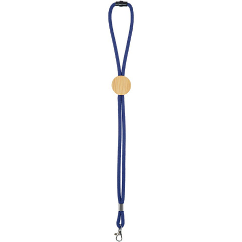 Шнурок для бейджа Tube Wood, синий - рис 7.