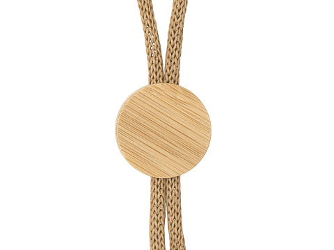 Ланъярд из бумаги с бамбуковой плашкой Franklinia, натуральный - рис 2.