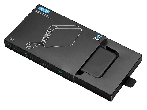 Внешний аккумулятор со встроенным кабелем USB-C Дэнси, 5000 мАч, черный - рис 5.